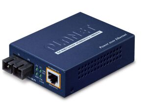 PLANET PoE Medienkonverter, Multimode 10/100Base-TX zu 100Base-FX, Inkl. Netzteil SC Buchse, PoE Injector