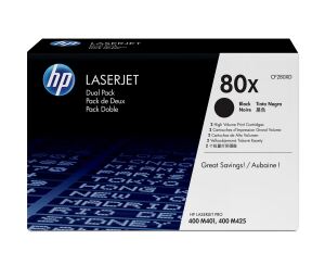 HP 80X 2er-Pack Schwarz Original LaserJet Tonerkartuschen mit hoher Reichweite