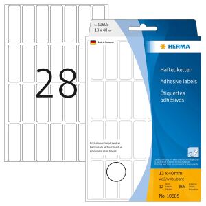 HERMA Vielzwecketiketten 13x40 mm weiß Movables/ablösbar Papier matt 896 St