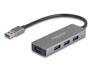 DeLOCK 4 Port USB 5 Gbps Hub mit USB Typ-A Anschluss – USB Typ-A Buchsen seitlich