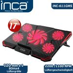 Inca INC-611GMS Llaptop-Kühlpad 43,2 cm (17") 2200 RPM Schwarz, Rot