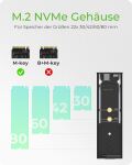 ICY BOX IB-1807MT-C31, ext. M.2 NVMe Gehäuse, Werkzeuglos, USB 3.2 Gen 2 Type-C®/Type-A, Aluminium, schwarz