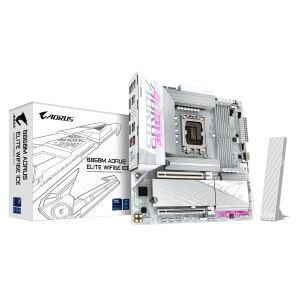 GIGABYTE B860M AORUS ELITE WF6E ICE Mainboard - Intel Core Ultra CPUs, 12+1+2+1 Phasen VRM, bis zu 9200MHz DDR5, 1xPCIe 5.0 + 2xPCIe 4.0 M.2, 2,5 GbE LAN, WIFI 6E, USB 4