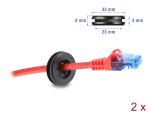 DELOCK Gummi Kabeldurchführung rund 27 mm Durchm. Schwarz