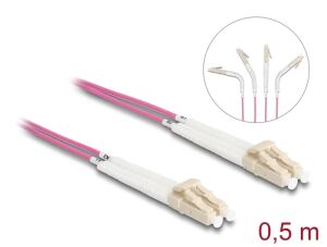 DELOCK LWL Kabel LC Duplex zu LC Duplex Multimode OM4 0,5 m