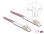 DELOCK LWL Kabel LC Duplex zu LC Duplex Multimode OM4 0,5 m