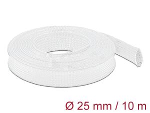 DELOCK Geflechtschlauch dehnbar 10 m x 25mm weiß