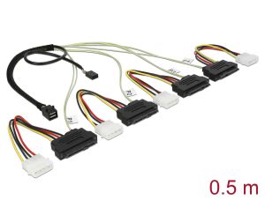 DELOCK SAS Kabel Mini SAS HD -> 4x SAS 29Pin St/Bu 0.50m