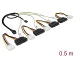 DELOCK SAS Kabel Mini SAS HD -> 4x SAS 29Pin St/Bu 0.50m