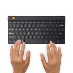 R-Go Tools Ergonomische Tastatur R-Go Compact Break, kompakte Tastatur mit Pausensoftware, QWERTY (US), Bluetooth, Schwarz