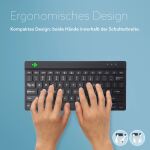 R-Go Tools Ergonomische Tastatur R-Go Compact Break, kompakte Tastatur mit Pausensoftware, QWERTY (US), Bluetooth, Schwarz