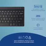 R-Go Tools Ergonomische Tastatur R-Go Compact Break, kompakte Tastatur mit Pausensoftware, QWERTY (US), Bluetooth, Schwarz