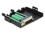 DeLOCK D-Sub15 Stecker zu Terminalblock mit Gehäuse