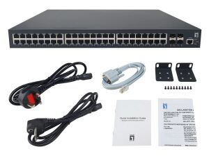LevelOne PoE+Switch 48xGE PoE/4x10GSFP 400W 19" Managed L3