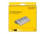 DeLOCK USB 10 Gbps Hub mit 4 USB Typ-A Ports + 1 Schnellladeport inkl. Netzteil