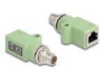 DELOCK M12 Adapter X-kodiert 8 Pin St zu RJ45 Bu gerade grün