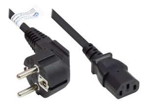 Alcasa P0130-S050 Stromkabel Schwarz 5 m CEE7/7 IEC C13