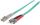 Intellinet Glasfaser LWL-Anschlusskabel, Duplex, Multimode, ST/LC, 50/125 µm, OM3, 1 m, aqua