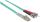 Intellinet Glasfaser LWL-Anschlusskabel, Duplex, Multimode, ST/LC, 50/125 µm, OM3, 1 m, aqua