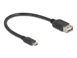 DeLOCK 81516 USB Kabel USB 2.0 0,2 m Micro-USB B USB A 0,48 Gbit/s Schwarz