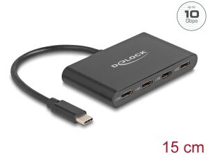 DELOCK USB 3.2 Gen 2 USB Type-C Hub mit 4 x USB Type-C Bu.