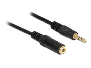 DeLOCK Klinkenverlängerungskabel 3,5 mm 3 Pin Stecker > Buchse 2 m schwarz