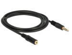DeLOCK Klinkenverlängerungskabel 3,5 mm 3 Pin Stecker > Buchse 2 m schwarz