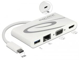 DELOCK Dockingstation USB3.1/C > LAN/HDMI 4K 30Hz/VGA/USB