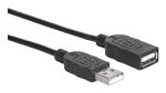 Manhattan Hi-Speed USB 2.0 Verlängerungskabel, USB 2.0, Typ A Stecker - Typ A Buchse, 480 Mbps, 1,8 m, Schwarz