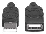 Manhattan Hi-Speed USB 2.0 Verlängerungskabel, USB 2.0, Typ A Stecker - Typ A Buchse, 480 Mbps, 1,8 m, Schwarz