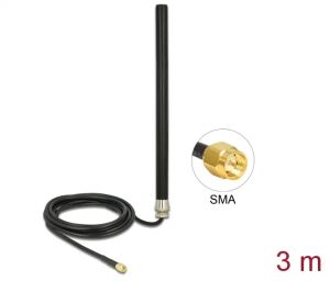 DELOCK Antenne LTE GSM UTMS SMA 3dBi starr, mit Anschlusskab