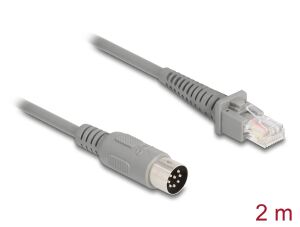 DELOCK Kabel RJ50 Stecker zu DIN 8 Pin Stecker 2m grau