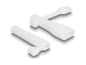 DeLOCK Staubschutz für USB Typ-A Stecker und Apple Lightning Stecker Set 2 Stück weiß