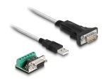 DeLOCK Adapter USB 2.0 Typ-A zu 1 x Seriell RS-422/485 Stecker mit 6 Pin Terminalblock Adapter 5 V 1,8 m