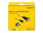 DeLOCK Adapter USB 2.0 Typ-A zu 1 x Seriell RS-422/485 Stecker mit 6 Pin Terminalblock Adapter 5 V 1,8 m