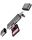 ICY BOX IB-CR200-C, SD/microSD USB 2.0 Card Reader mit Type-C® & -A und Micro-B Anschlüssen, anthrazit