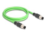 DELOCK M12 Kabel A-kodiert 8 Pin St. zu St. PUR (TPU) 1 m