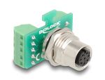 DeLOCK M12 Übergabemodul Adapter 8 Pin A-kodiert Buchse zu 9 Pin Terminalblock zum Einbau