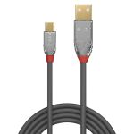 Lindy 36653 USB Kabel USB 2.0 3 m USB A Micro-USB B 0,48 Gbit/s Grau
