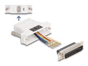 DELOCK Adapter D-Sub25> D-Sub25 St/Bu Montagesatz weiß