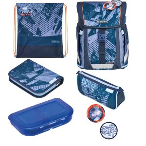 Herlitz FiloActive XL Plus TechMech Schulranzen-Set Junge Polyester Blau, Orange
