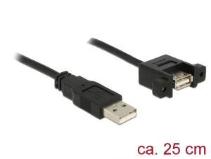 DeLOCK 85462 USB Kabel USB 2.0 0,25 m USB A 0,48 Gbit/s Schwarz