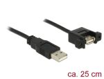 DeLOCK 85462 USB Kabel USB 2.0 0,25 m USB A 0,48 Gbit/s Schwarz