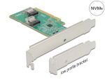 DeLOCK PCI Express 4.0 x8 Karte zu 2 x intern SFF-8654 4i NVMe - Bifurcation - Low Profile Formfaktor