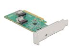 DeLOCK PCI Express 4.0 x8 Karte zu 2 x intern SFF-8654 4i NVMe - Bifurcation - Low Profile Formfaktor