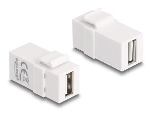 DELOCK Keystone Modul USB 2.0 A Bu zu USB 2.0 A Bu weiß
