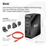 CLUB3D CAC-1917 Ladegerät für Mobilgeräte Universal Schwarz AC Schnellladung Drinnen