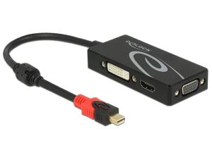 DELOCK Displayport Adapter mini DP -> D-Sub15/HDMI/DVI 4K sw