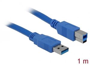 DeLOCK Cable USB3.0 A-B male/male 1m USB Kabel USB A USB B 5 Gbit/s Blau