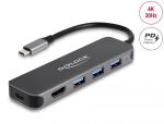 DELOCK 3 Port USB Hub und 4K HDMI Ausgang mit USB Type-C